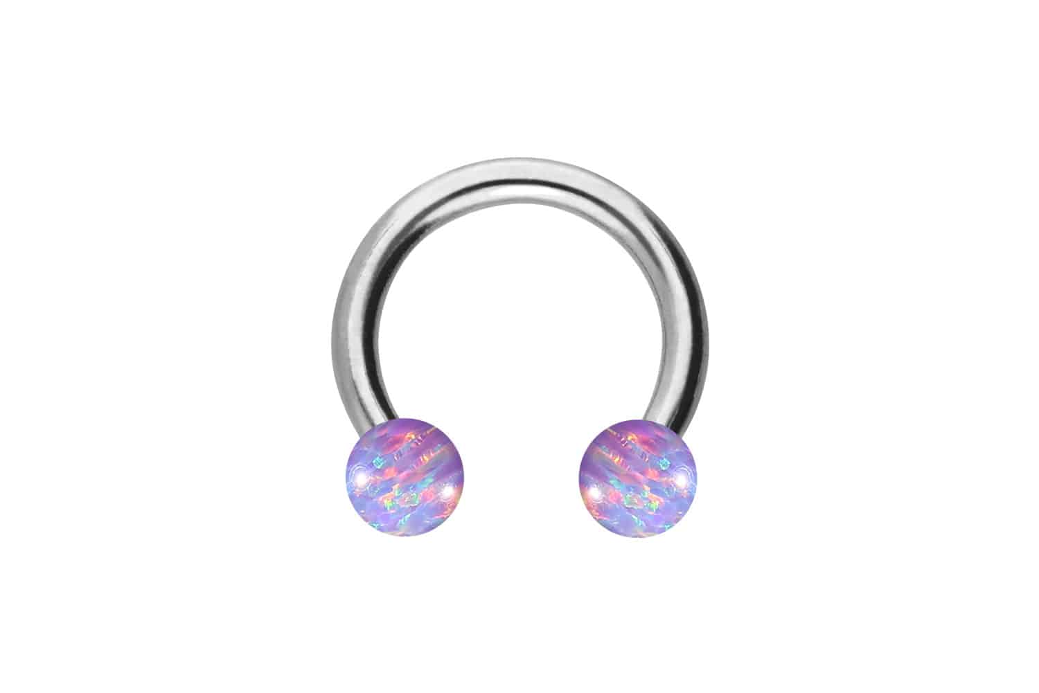 Titan Hufeisenring Piercing SYNTHETISCHE OPALE